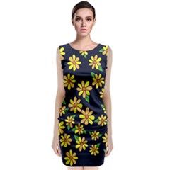 Daisy Flower Pattern For Summer Classic Sleeveless Midi Dress by BubbSnugg