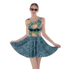 Floral Fantsy Pattern Skater Dress by DanaeStudio