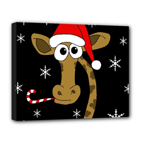 Christmas Giraffe Deluxe Canvas 20  X 16   by Valentinaart
