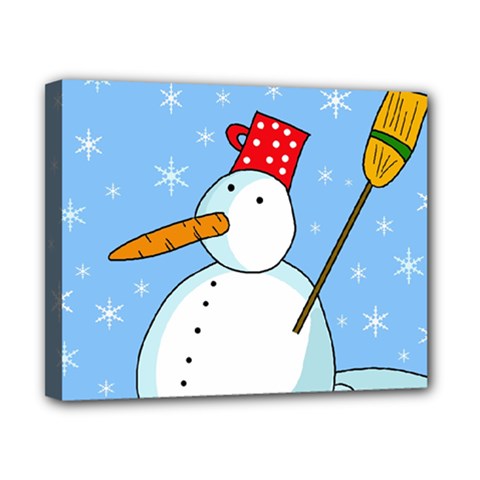 Snowman Canvas 10  X 8  by Valentinaart