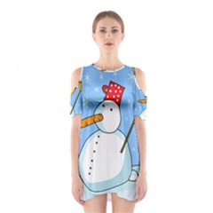 Snowman Cutout Shoulder Dress by Valentinaart