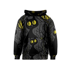 Black Cat - Halloween Kids  Pullover Hoodie by Valentinaart