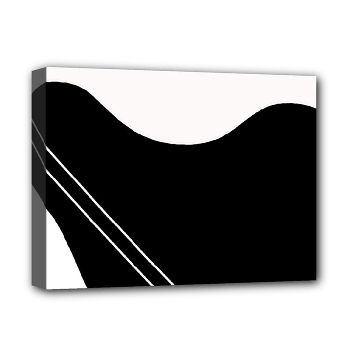 White and black abstraction Deluxe Canvas 16  x 12  