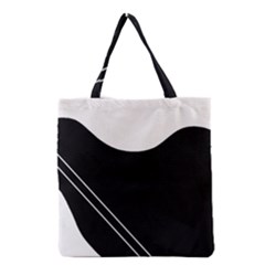 White And Black Abstraction Grocery Tote Bag by Valentinaart