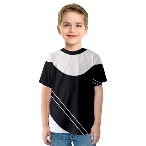 White And Black Abstraction Kids  Sport Mesh Tee by Valentinaart