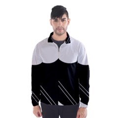 White And Black Abstraction Wind Breaker (men) by Valentinaart