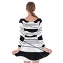 White and black waves Long Sleeve Skater Dress View2