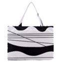 White and black waves Medium Zipper Tote Bag View1