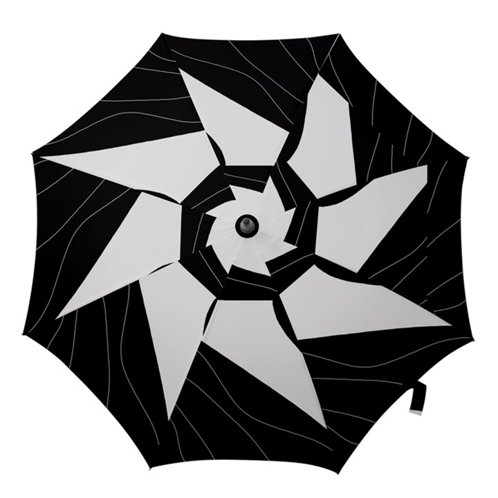 White and black decorative design Hook Handle Umbrellas (Medium)