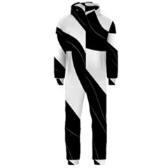 White And Black Decorative Design Hooded Jumpsuit (men)  by Valentinaart