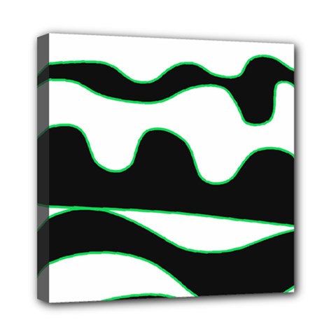 Green, White And Black Mini Canvas 8  X 8  by Valentinaart