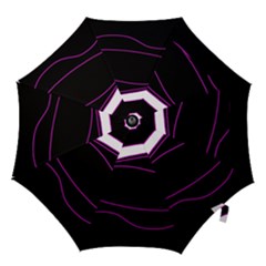 Purple, White And Black Lines Hook Handle Umbrellas (small) by Valentinaart