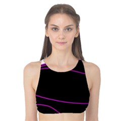 Purple, White And Black Lines Tank Bikini Top by Valentinaart