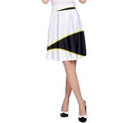 Yellow, Black And White A-line Skirt by Valentinaart