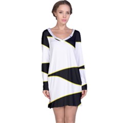 Yellow, Black And White Long Sleeve Nightdress by Valentinaart