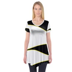 Yellow, Black And White Short Sleeve Tunic  by Valentinaart