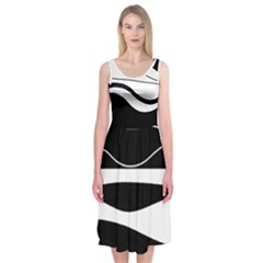 Black And White Harmony Midi Sleeveless Dress by Contest2491068