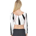Red, white and black elegant design Long Sleeve Crop Top View2