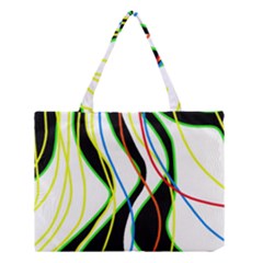 Colorful Lines - Abstract Art Medium Tote Bag by Valentinaart
