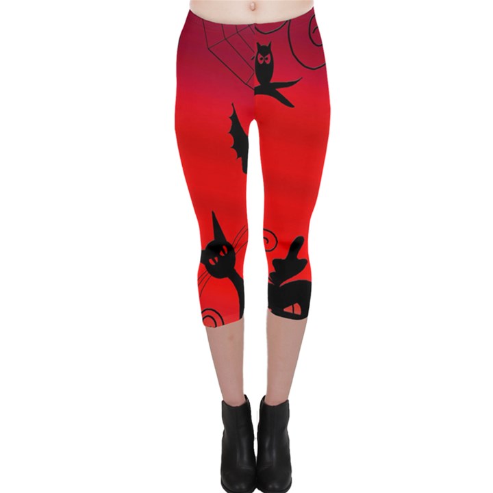 Halloween landscape Capri Leggings 