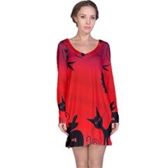 Halloween landscape Long Sleeve Nightdress