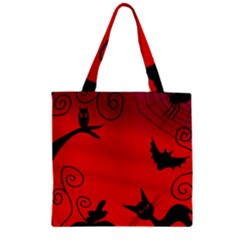 Halloween landscape Zipper Grocery Tote Bag
