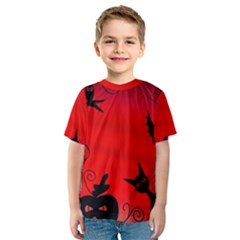 Halloween landscape Kids  Sport Mesh Tee