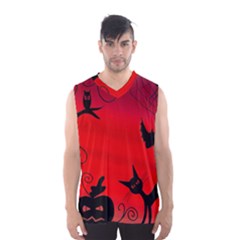 Halloween landscape Men s Basketball Tank Top