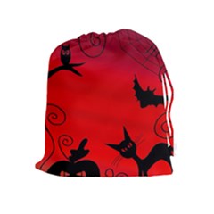 Halloween landscape Drawstring Pouches (Extra Large)
