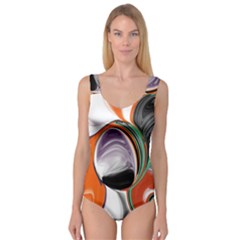 Abstract Orb In Orange, Purple, Green, And Black Princess Tank Leotard 