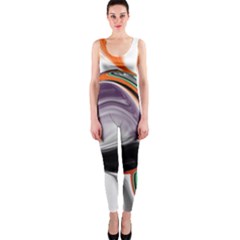 Abstract Orb In Orange, Purple, Green, And Black Onepiece Catsuit