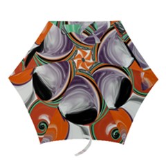 Abstract Orb In Orange, Purple, Green, And Black Mini Folding Umbrellas