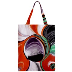 Abstract Orb In Orange, Purple, Green, And Black Zipper Classic Tote Bag