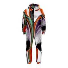 Abstract Orb In Orange, Purple, Green, And Black Hooded Jumpsuit (kids)