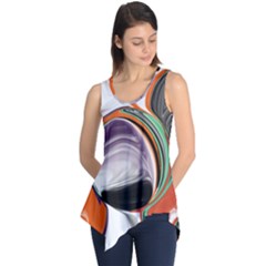 Abstract Orb In Orange, Purple, Green, And Black Sleeveless Tunic by digitaldivadesigns
