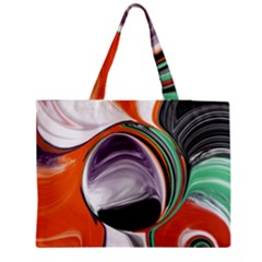 Abstract Orb In Orange, Purple, Green, And Black Medium Tote Bag by digitaldivadesigns