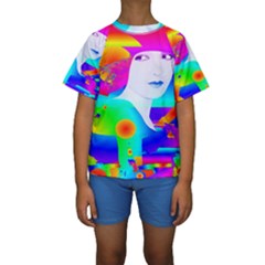 Abstract Color Dream Kids  Short Sleeve Swimwear