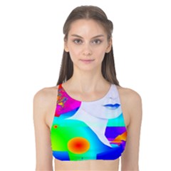 Abstract Color Dream Tank Bikini Top by icarusismartdesigns