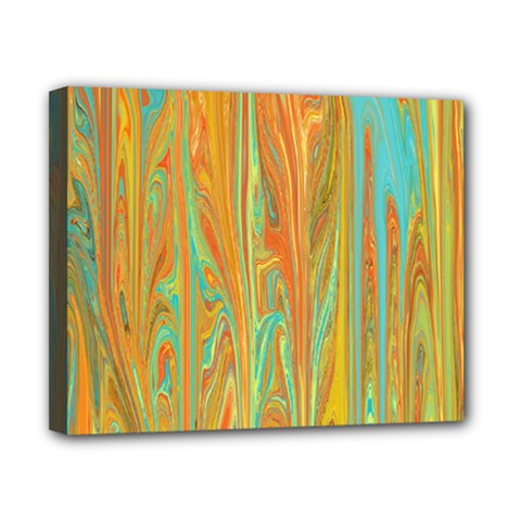 Beautiful Abstract In Orange, Aqua, Gold Canvas 10  X 8  by digitaldivadesigns