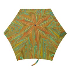 Beautiful Abstract In Orange, Aqua, Gold Mini Folding Umbrellas