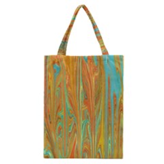 Beautiful Abstract In Orange, Aqua, Gold Classic Tote Bag by digitaldivadesigns