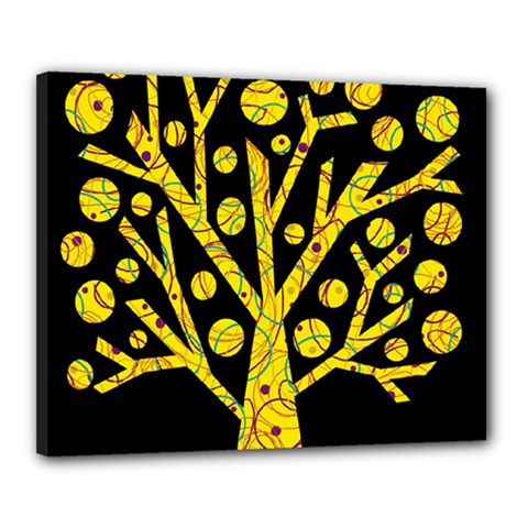 Yellow Magical Tree Canvas 20  X 16  by Valentinaart