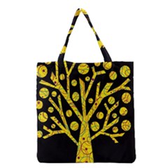 Yellow Magical Tree Grocery Tote Bag by Valentinaart