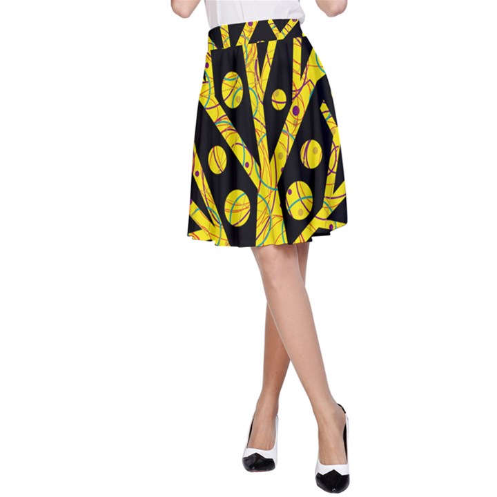 Yellow magical tree A-Line Skirt