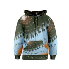 Sun-ray Swirl Design Kids  Zipper Hoodie