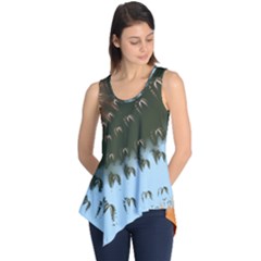 Sun-ray Swirl Design Sleeveless Tunic