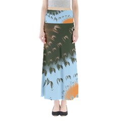 Sun-ray Swirl Design Maxi Skirts