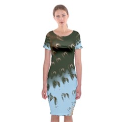 Sun-ray Swirl Design Classic Short Sleeve Midi Dress