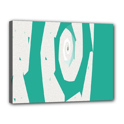 Aqua Blue And White Swirl Design Canvas 16  X 12  by digitaldivadesigns