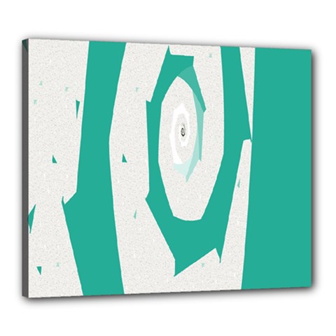 Aqua Blue And White Swirl Design Canvas 24  X 20  by digitaldivadesigns